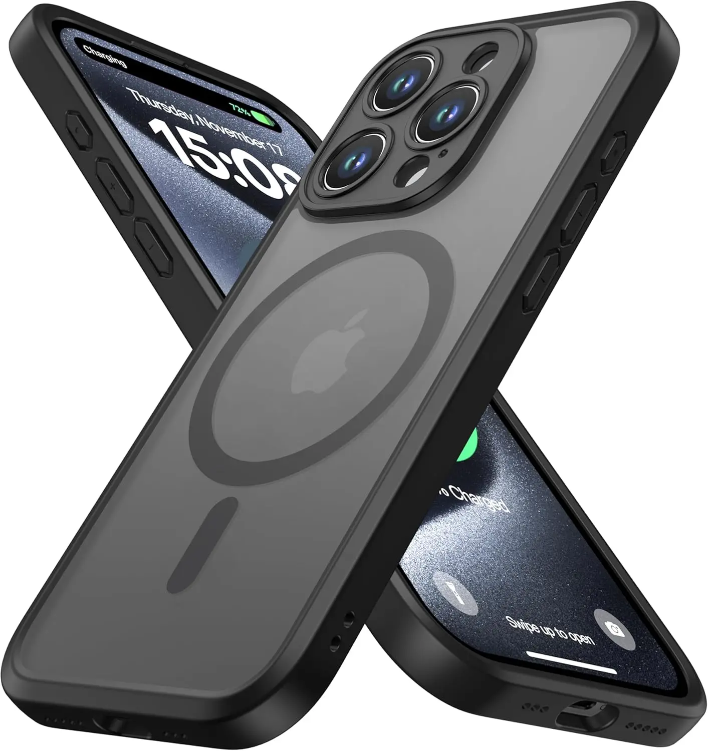 Slim Translucent Matte Magnetic Case for iPhone 15 Pro, Military Grade Drop Protection, Camera Guard, 6.1" - Black
Slim Translucent Matte Magnetic Case for iPhone 15 Pro, Military Grade Drop Protection, Camera Guard, 6.1" - Black