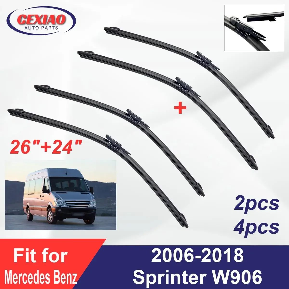 For Mercedes Benz Sprinter W906 2006-2018 Front Wiper Blades Boneless Frameless Rubber Cleaning
For Mercedes Benz Sprinter W906 2006-2018 Front Wiper Blades Boneless Frameless Rubber Cleaning
