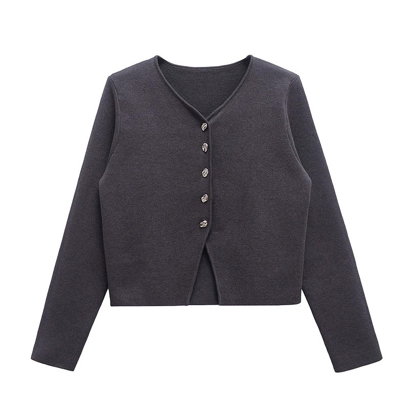 YENKYE 2025 Women Gray Knit Crop Cardigan Front Hem Slit Long Sleeve O Neck Single Breasted Casual Sweater Coat
YENKYE 2025 Women Gray Knit Crop Cardigan Front Hem Slit Long Sleeve O Neck Single Breasted Casual Sweater Coat