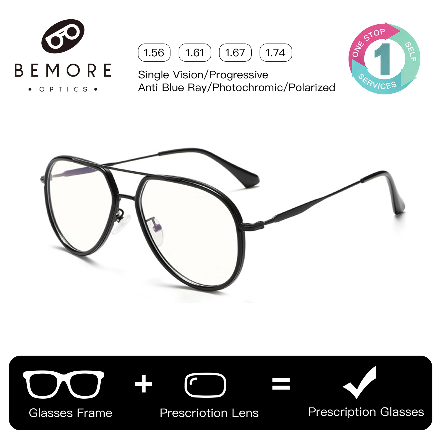 BEMORE Square Alloy Prescription Eyewear Men Photochromic Anti Blue Light Optical Lenses with Recipe Myopia Eyeglasses
BEMORE Square Alloy Prescription Eyewear Men Photochromic Anti Blue Light Optical Lenses with Recipe Myopia Eyeglasses