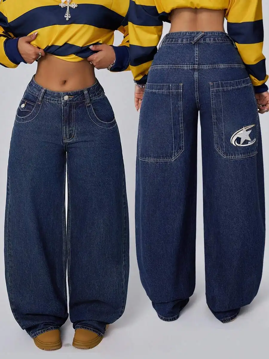 Womens Button Fly Loose Wide Leg Denim Jeans Casual Low Rise Baggy Jeans
Womens Button Fly Loose Wide Leg Denim Jeans Casual Low Rise Baggy Jeans