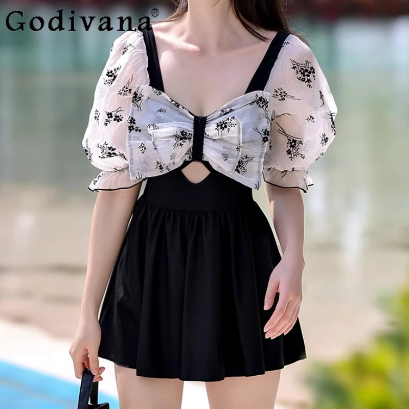 XL-5XL Elegant Sweet Swimsuit Women 2025 New Large Size Printed Conservative Dress Cute Bow Pool Seaside Vacation Black Swimwear
XL-5XL Elegant Sweet Swimsuit Women 2025 New Large Size Printed Conservative Dress Cute Bow Pool Seaside Vacation Black Swimwear