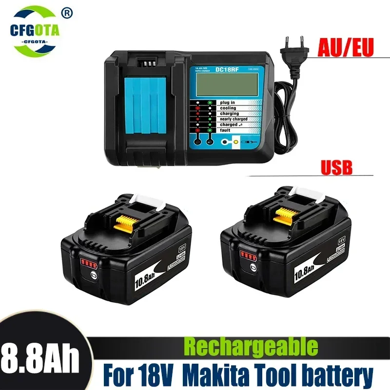 Новинка, аккумулятор Makita 18 в, 12000 мАч, аккумуляторная батарея для электроинструментов с зеркальной заменой литий-ионных аккумуляторов LXT BL1860B BL1860 BL1850
Новинка, аккумулятор Makita 18 в, 12000 мАч, аккумуляторная батарея для электроинструментов с зеркальной заменой литий-ионных аккумуляторов LXT BL1860B BL1860 BL1850