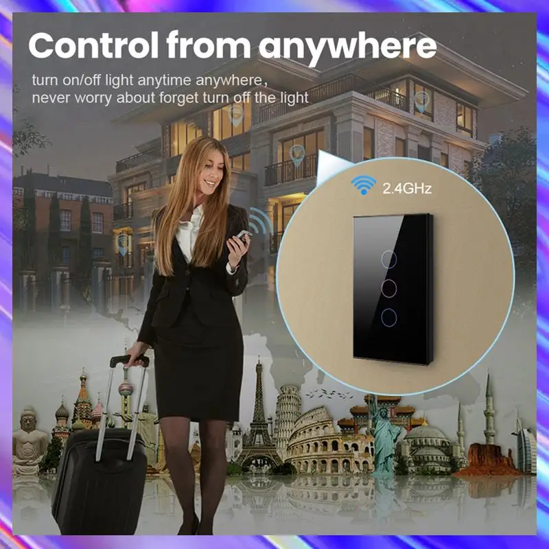 A24U Wi-Fi умный настенный выключатель 3-бандовый умный сенсорный датчик светодиодные выключатели умный дом Alexa Google Home Control вилка стандарта США
A24U Wi-Fi умный настенный выключатель 3-бандовый умный сенсорный датчик светодиодные выключатели умный дом Alexa Google Home Control вилка стандарта США