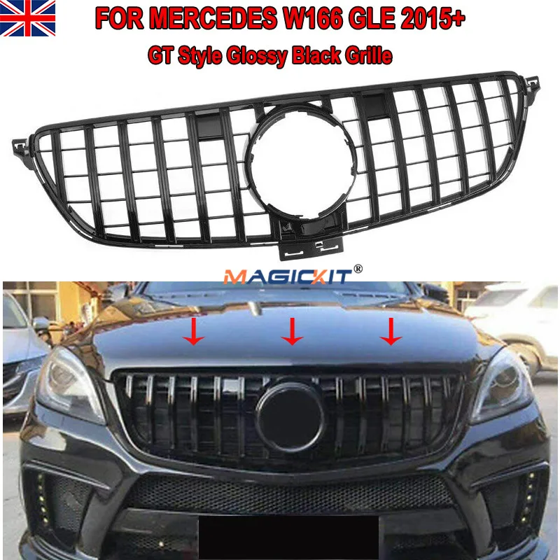 MagicKit Front Grille Grill for Mercedes Benz W166 GLE Coupe SUV 15-18 GT R Gloss Black Front Bumper Grille
MagicKit Front Grille Grill for Mercedes Benz W166 GLE Coupe SUV 15-18 GT R Gloss Black Front Bumper Grille