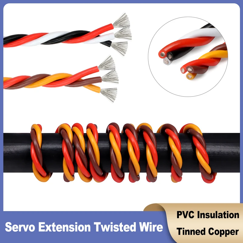 26/22AWG JR Futaba Servo Extension Twisted Wire 30/60 Cores Twisted Cable Cord Lead Copper Wire for RC Model Accessories 1~50M
26/22AWG JR Futaba Servo Extension Twisted Wire 30/60 Cores Twisted Cable Cord Lead Copper Wire for RC Model Accessories 1~50M