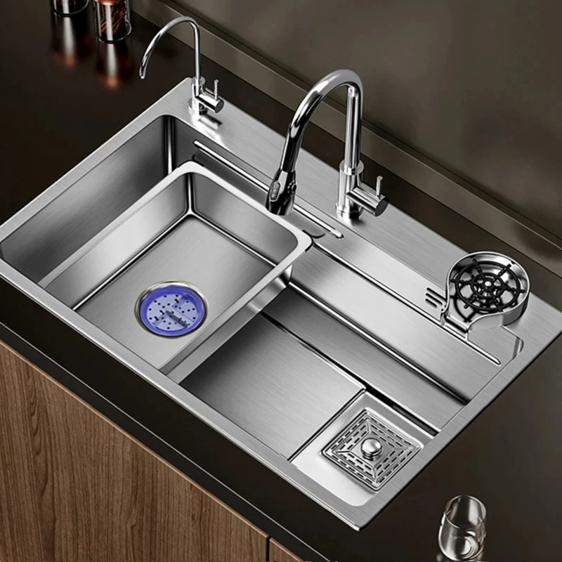 Kitchen Sink Stainless Steel Large Single Bowl Workstation Wash Basin Drop In/Topmount Deep Sinks with Drain Accessories Set
Kitchen Sink Stainless Steel Large Single Bowl Workstation Wash Basin Drop In/Topmount Deep Sinks with Drain Accessories Set