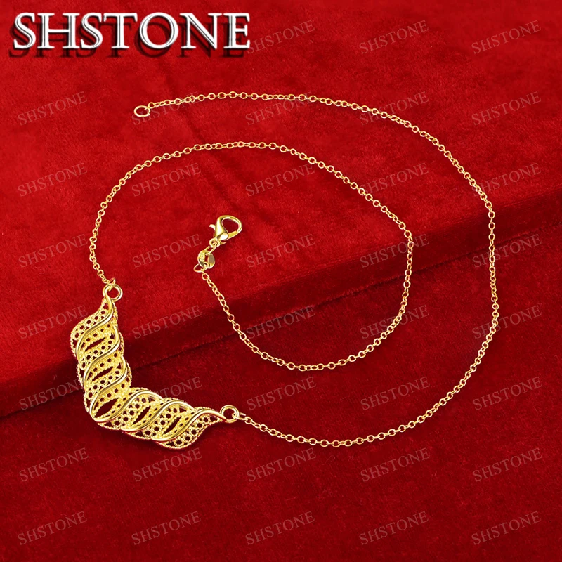 SHSTONE 18K Gold Leaf Chain Necklaces For Woman Fashion Party Wedding Engagement Luxury Charm Jewelry Lady Birthday Gift
SHSTONE 18K Gold Leaf Chain Necklaces For Woman Fashion Party Wedding Engagement Luxury Charm Jewelry Lady Birthday Gift