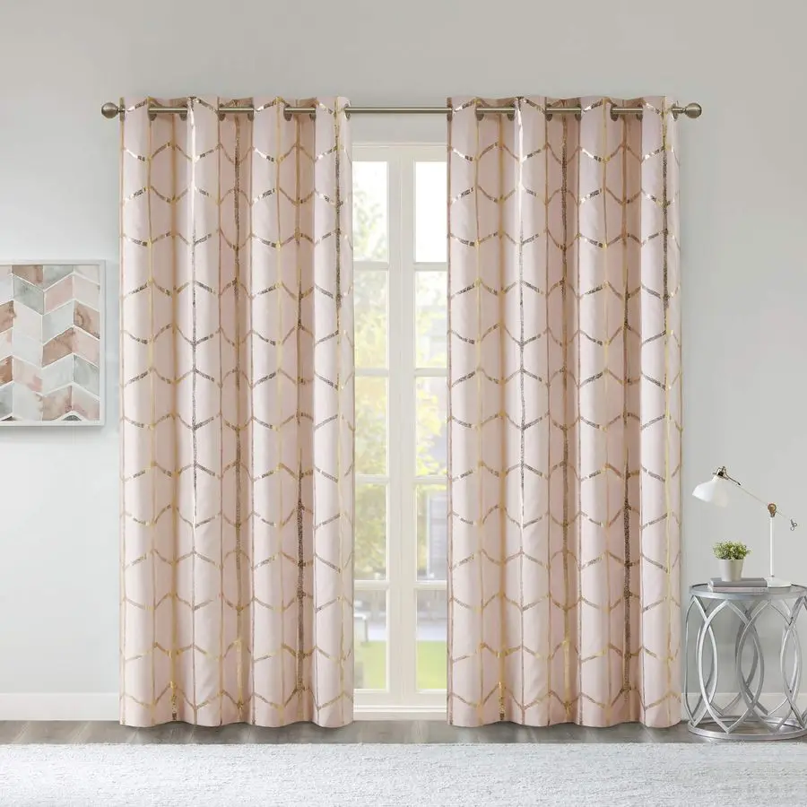 Blackout Window Curtain, Light Blocking Curtains for Living Room, Thermal Insulated Window Panel with Metallic Print and Grommet
Blackout Window Curtain, Light Blocking Curtains for Living Room, Thermal Insulated Window Panel with Metallic Print and Grommet