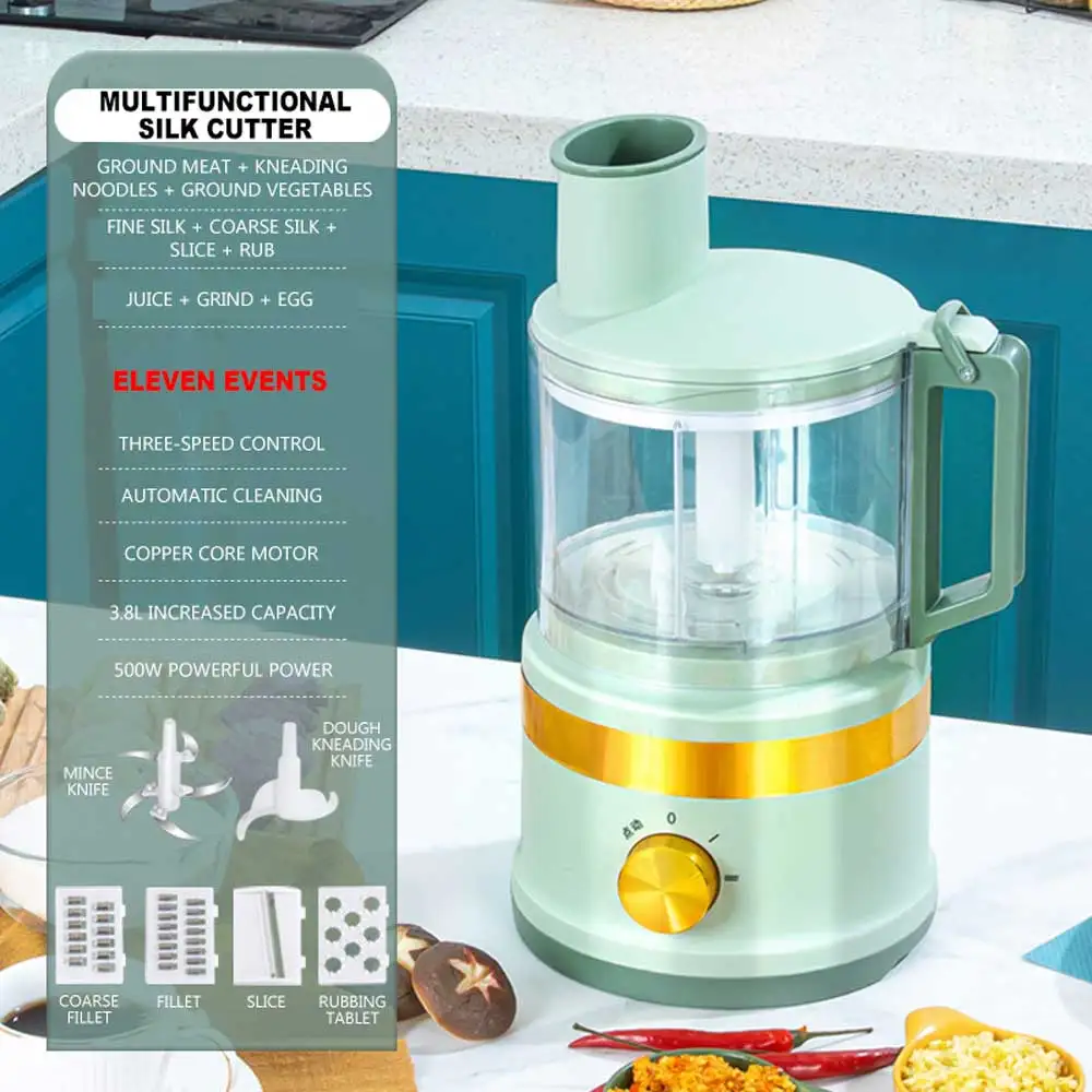 Vegatable Shredding Slicing Machine Dough Kneader Electric Meat Garlic Grinder Mixer Multifunctional Chef Machine
Vegatable Shredding Slicing Machine Dough Kneader Electric Meat Garlic Grinder Mixer Multifunctional Chef Machine