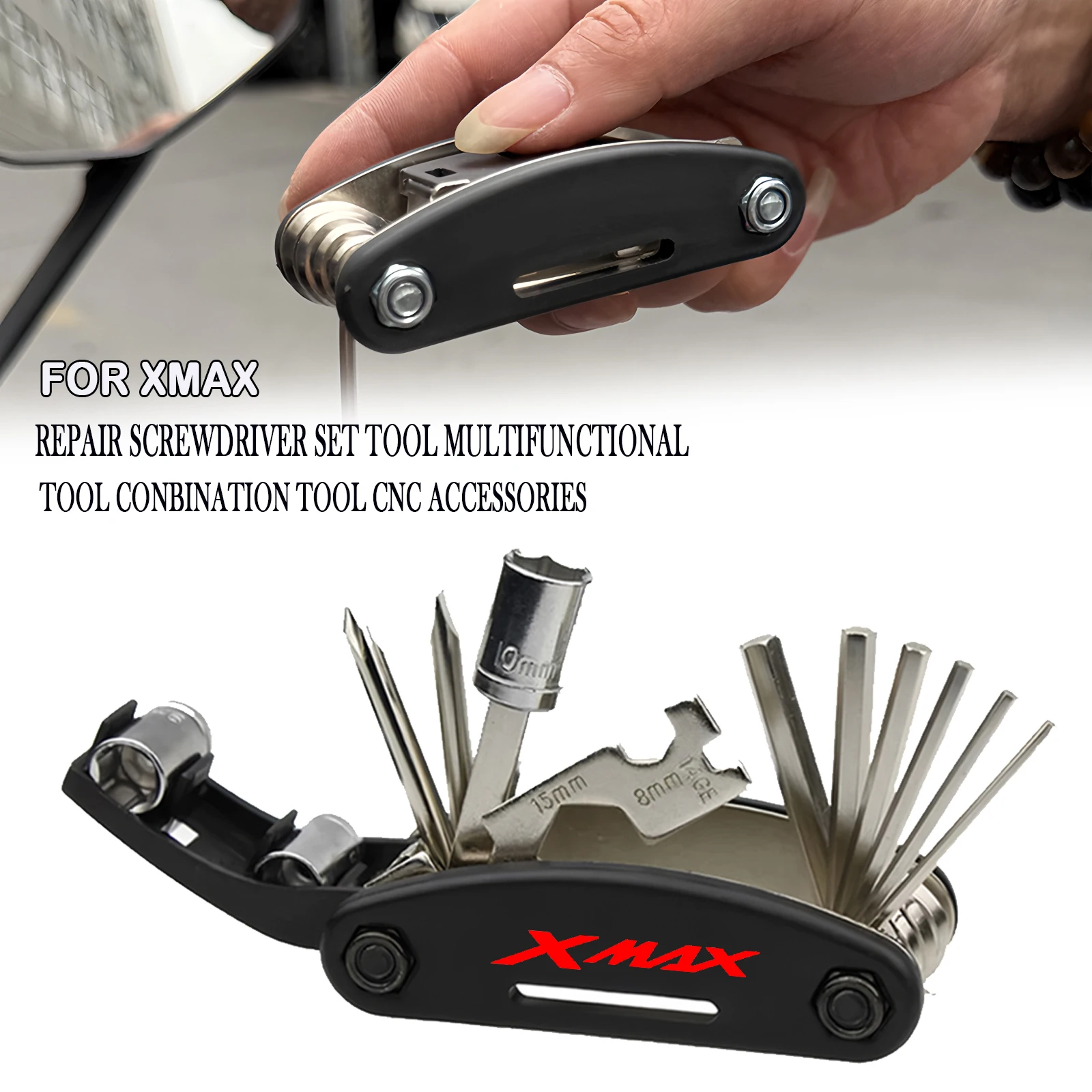 Логотип для XMAX 125/250/300/400 X Max, набор отверток для ремонта, многофункциональный инструмент, комбинированный инструмент, аксессуары с ЧПУ
Логотип для XMAX 125/250/300/400 X Max, набор отверток для ремонта, многофункциональный инструмент, комбинированный инструмент, аксессуары с ЧПУ