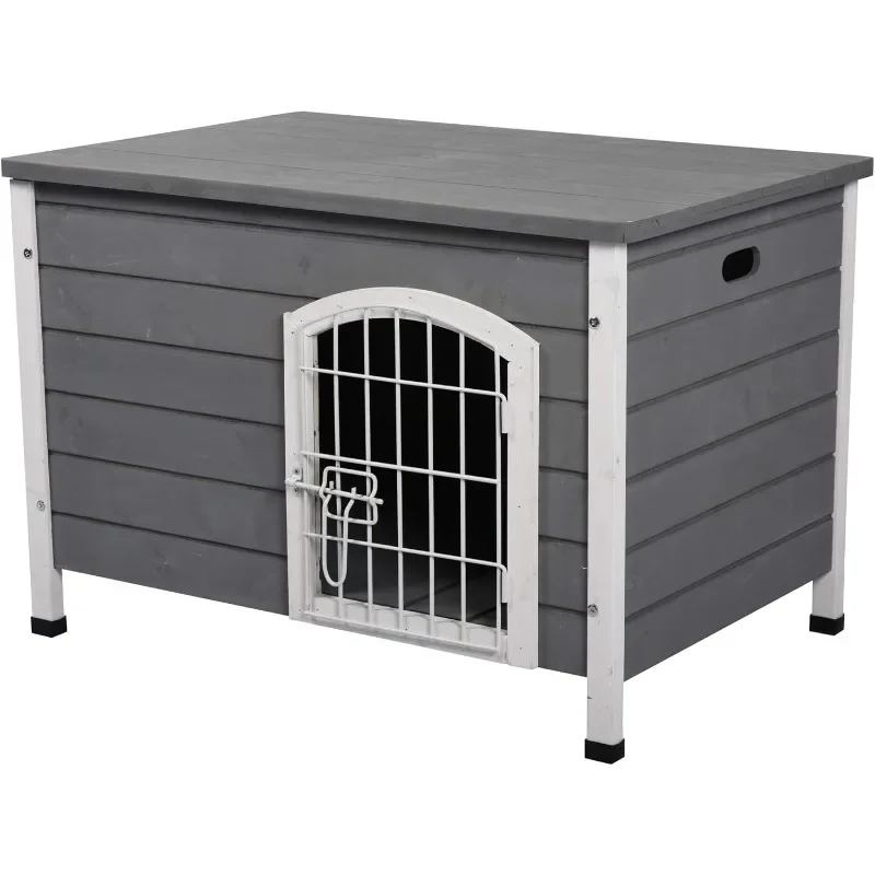 31" L Wooden Decorative Dog Cage Kennel Wire Door with Lock Small Animal House with Openable Top Removable Bottom Grey
31" L Wooden Decorative Dog Cage Kennel Wire Door with Lock Small Animal House with Openable Top Removable Bottom Grey