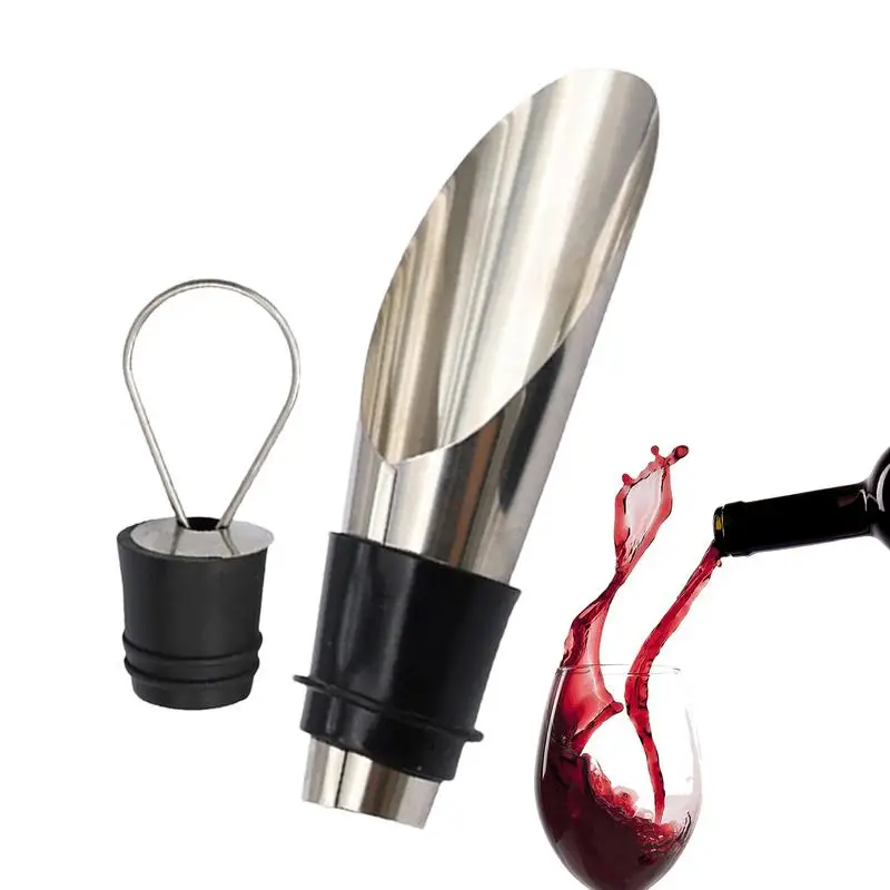 Stainless Steel Wine Pourer and Stopper 2PCS Set Multifunctional wine bottle stopper pourer Bar Tools For beer and wine lovers
Stainless Steel Wine Pourer and Stopper 2PCS Set Multifunctional wine bottle stopper pourer Bar Tools For beer and wine lovers