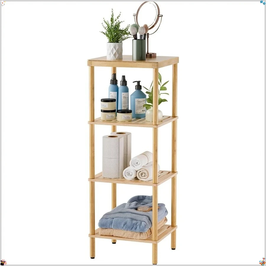 4-Tier Bamboo Bathroom Shelf, Multifunctional Storage Rack for Kitchen Bedroom Living Room Home Organizer
4-Tier Bamboo Bathroom Shelf, Multifunctional Storage Rack for Kitchen Bedroom Living Room Home Organizer