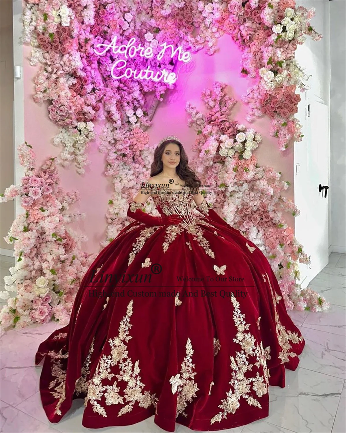 Princess Ball Gown Quinceanera Dress Gold Lace Floral Applique Beads With Cape Mexican Corset Sweet 16 Dress Vestidos De 15 Años
Princess Ball Gown Quinceanera Dress Gold Lace Floral Applique Beads With Cape Mexican Corset Sweet 16 Dress Vestidos De 15 Años
