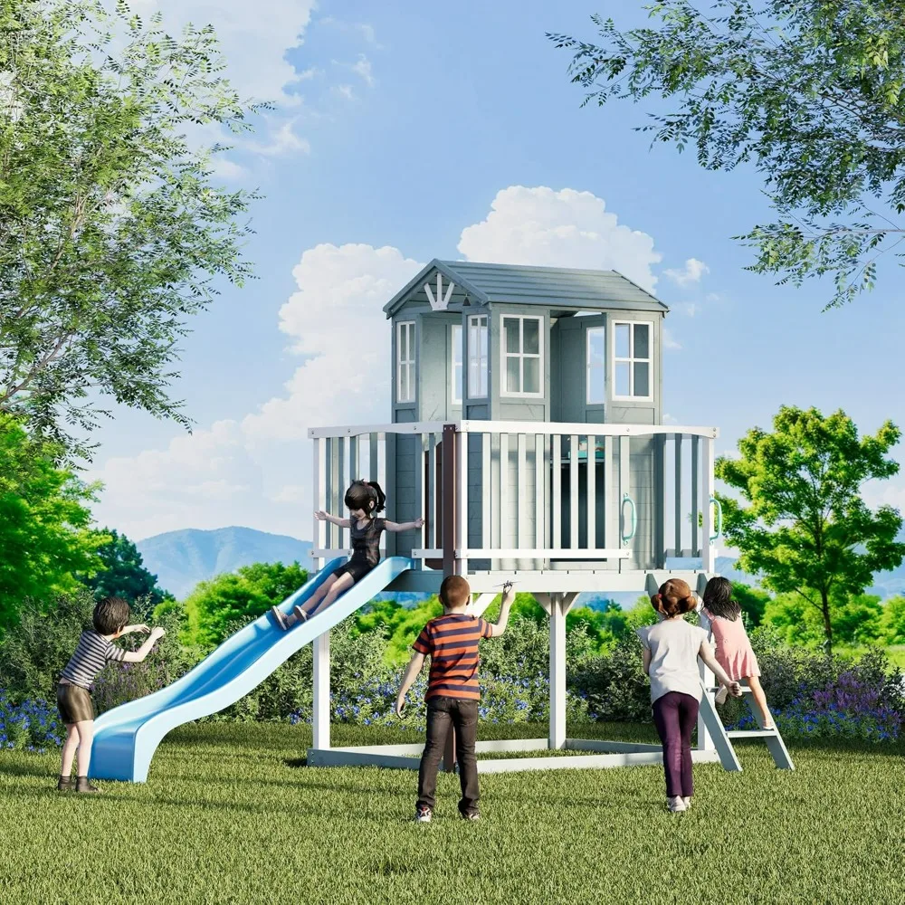 Cedar Wooden Playhouse for Kids, Outdoor Playhouse with Growth Chart,Interactive Play Kitchen,Wave Slide,Installation Manual
Cedar Wooden Playhouse for Kids, Outdoor Playhouse with Growth Chart,Interactive Play Kitchen,Wave Slide,Installation Manual