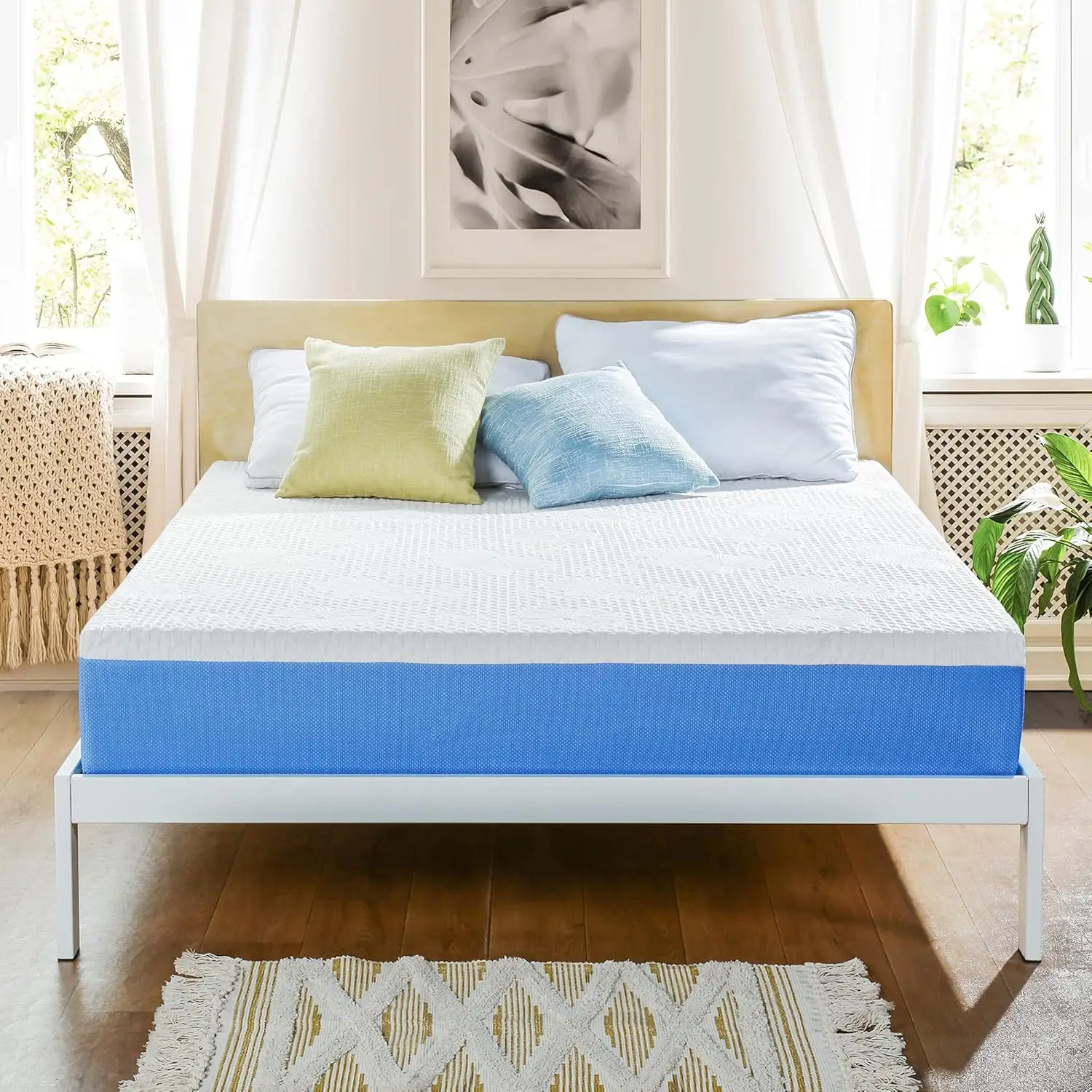 10 Inch Ventilated Gel Infused Memory Foam Mattress, CertiPUR-US® Certified, Blue, Cal King
10 Inch Ventilated Gel Infused Memory Foam Mattress, CertiPUR-US® Certified, Blue, Cal King