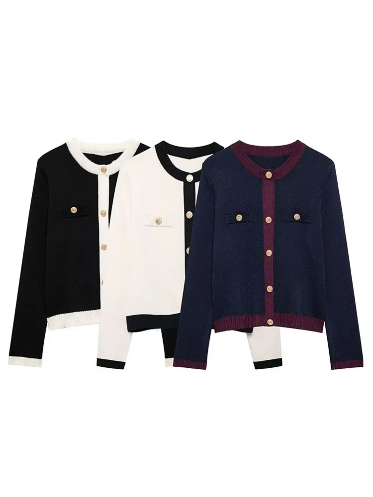 Willshela Women Fashion With Pockets Patchwork Single Breasted Knitted Sweater Vintage O-Neck Long Sleeves Female Chic Outfits
Willshela Women Fashion With Pockets Patchwork Single Breasted Knitted Sweater Vintage O-Neck Long Sleeves Female Chic Outfits