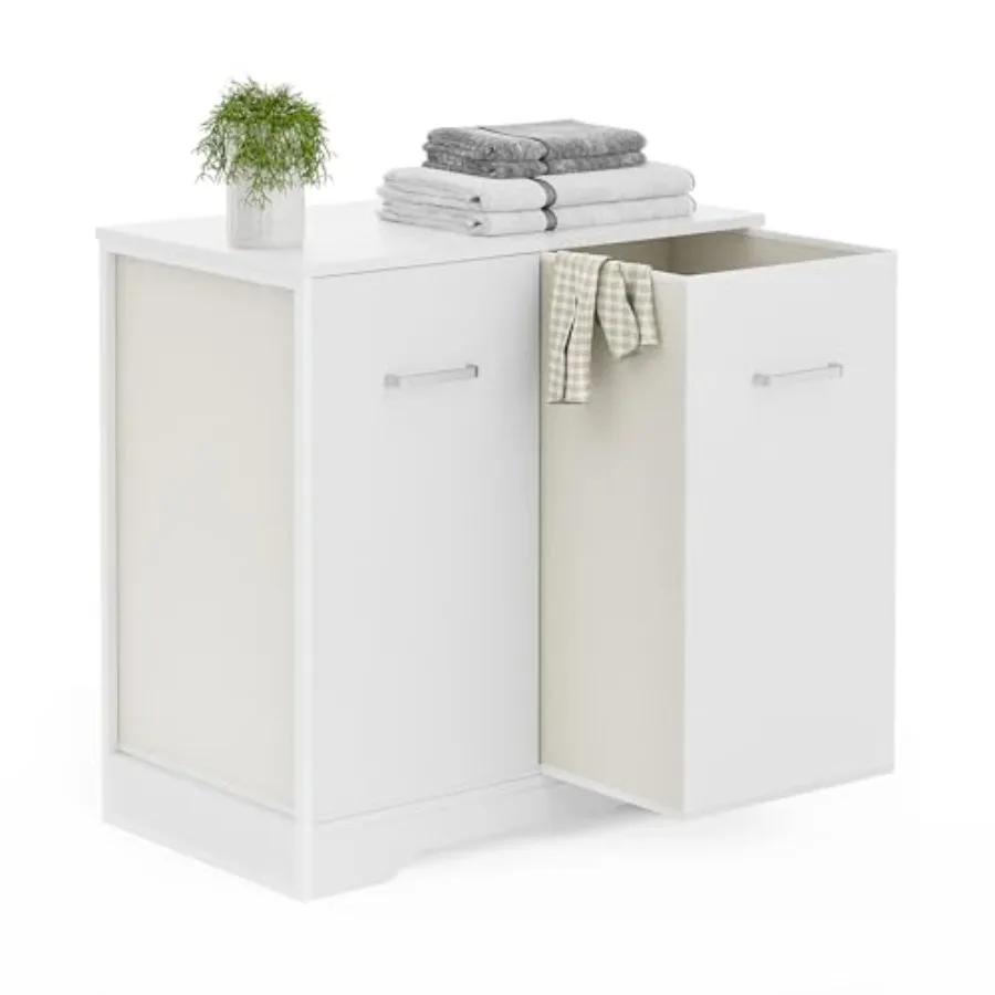 Double Pull-Out Laundry Hamper Cabinet with 90L Capacity for Bathroom or Laundry Room; Practical Laundry Sorter Featuring Two R
Double Pull-Out Laundry Hamper Cabinet with 90L Capacity for Bathroom or Laundry Room; Practical Laundry Sorter Featuring Two R