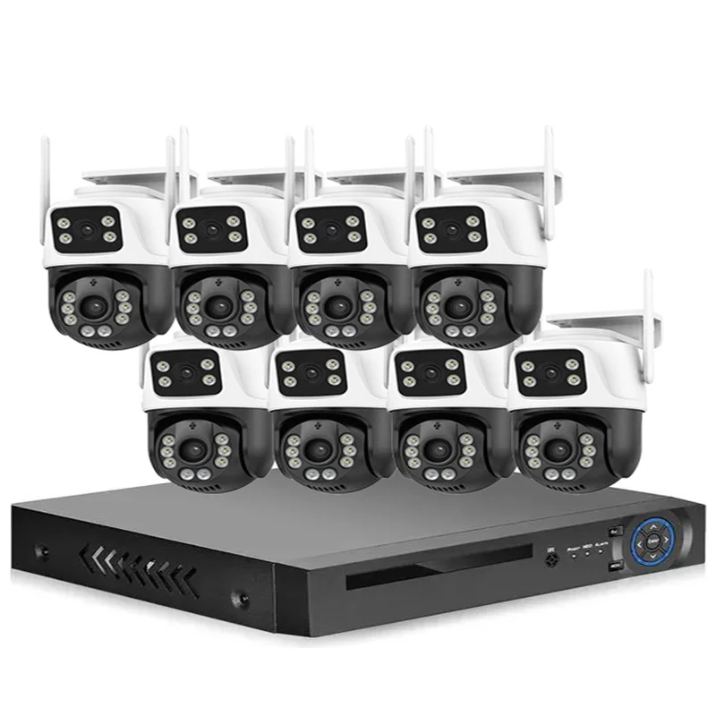 8CH 6MP POE PTZ CCTV Kit System 3K Auto Tracking Security Camera Night Vision Two-Way Audio Auto POE NVR