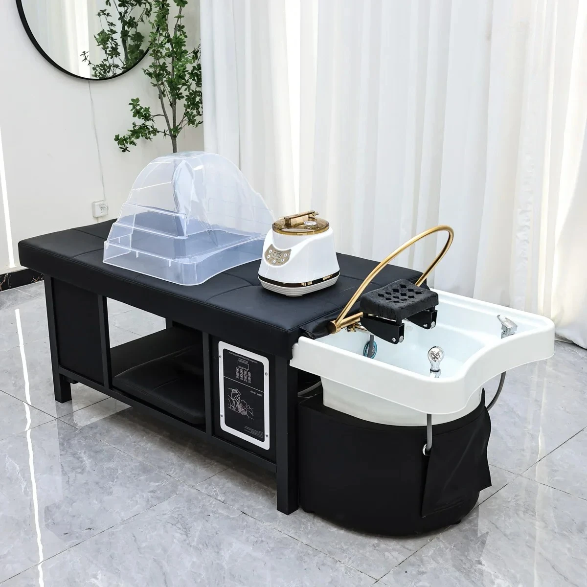 SPA , Multi-Functional Hair Washing Bed in Beauty Shops, Thai Style Head Spa Bed Lying Flat, Fumigation Water Circulation
SPA , Multi-Functional Hair Washing Bed in Beauty Shops, Thai Style Head Spa Bed Lying Flat, Fumigation Water Circulation
