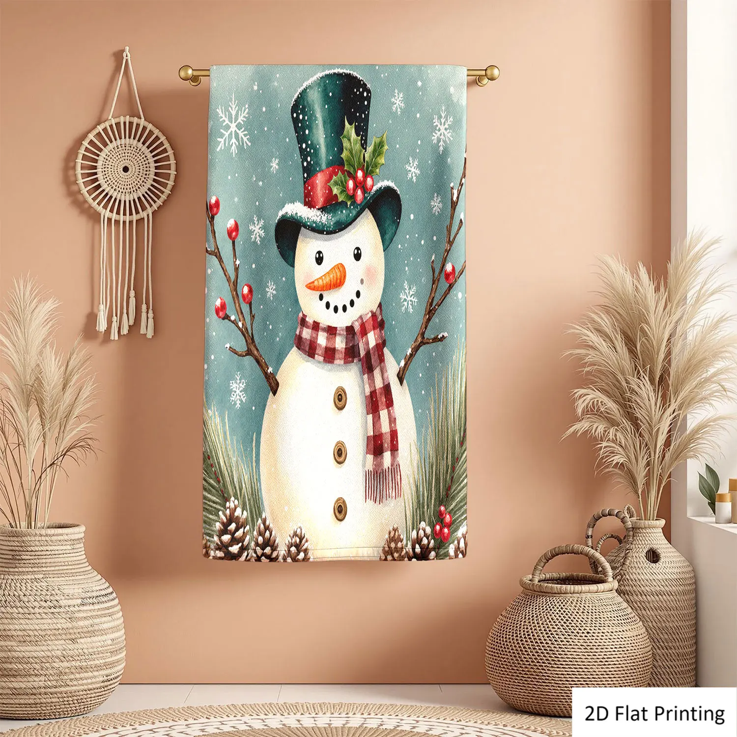 1Pc Christmas Snowman Hat Scarf Pine Cones Bathroom Hand Towel Bath Towel, Multiple Size Microfiber Polyester Towel, Unique Home Decorative Kitchen Towels, Festival Bathroom Accessories Decor, Quick Dry and Absorbent
1Pc Christmas Snowman Hat Scarf Pine Cones Bathroom Hand Towel Bath Towel, Multiple Size Microfiber Polyester Towel, Unique Home Decorative Kitchen Towels, Festival Bathroom Accessories Decor, Quick Dry and Absorbent