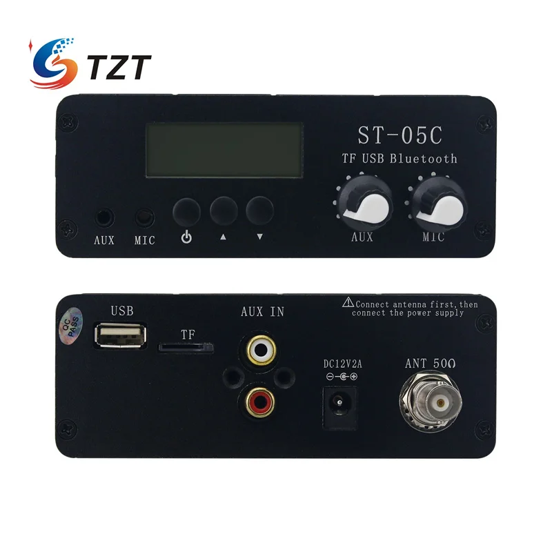 TZT ST-05C 0.2W 77-108MHz Bluetooth USB TF Card Stereo FM Broadcast Transmitter with BNC Antenna Interface
TZT ST-05C 0.2W 77-108MHz Bluetooth USB TF Card Stereo FM Broadcast Transmitter with BNC Antenna Interface