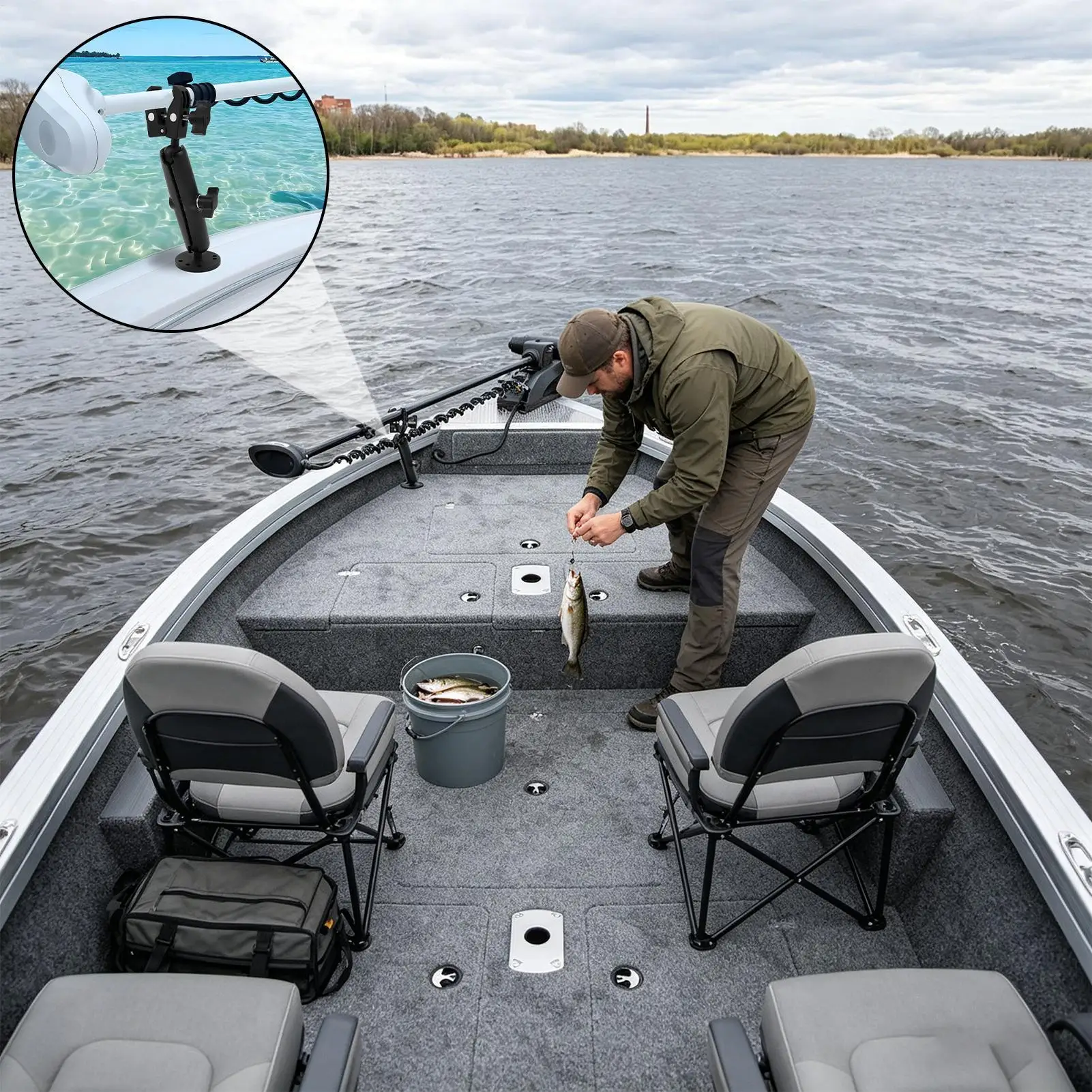 Trolling Motor Stabilizer Mount 360 Degree Adjustable Non-Slip Clamp Boat Trolling Bracket For 0.6-2inch Bar For Beach River
Trolling Motor Stabilizer Mount 360 Degree Adjustable Non-Slip Clamp Boat Trolling Bracket For 0.6-2inch Bar For Beach River