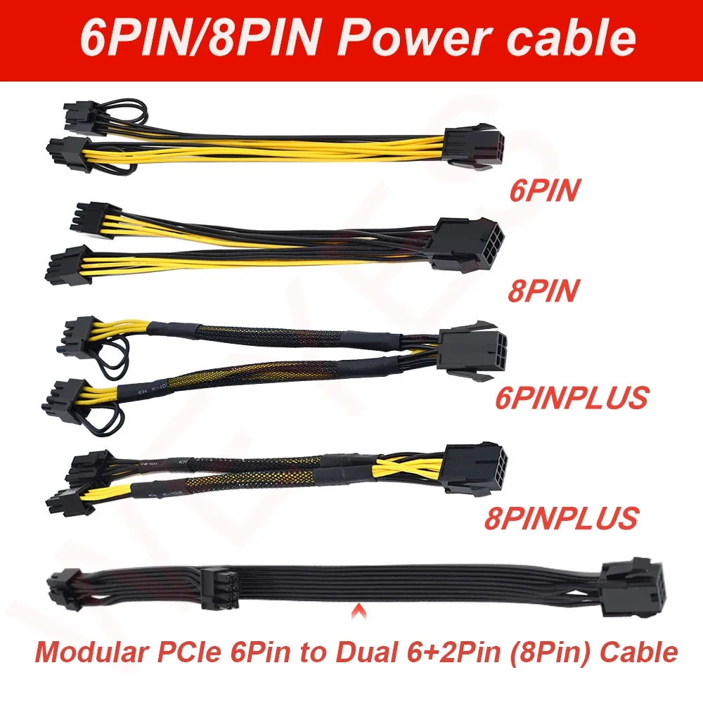 10/20PCS Graphics Card GPU Power Data Cable PCI Express To Dual PCIE 6(6+2)/8 (6+2)PIN 21CM Line 6PIN Full Module Cable New
10/20PCS Graphics Card GPU Power Data Cable PCI Express To Dual PCIE 6(6+2)/8 (6+2)PIN 21CM Line 6PIN Full Module Cable New