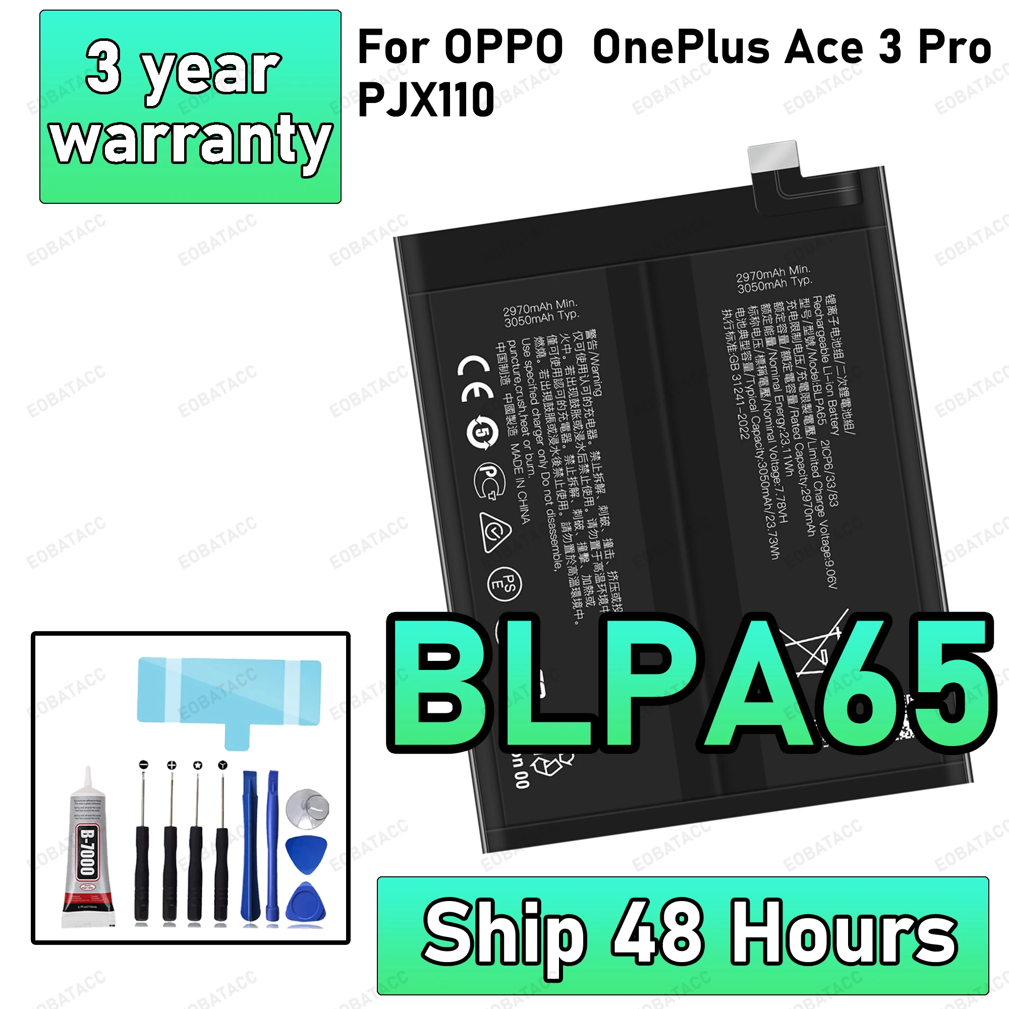 BLPA65 6100mAh Replacement Battery For OPPO ONEPLUS Ace 3 Pro/PJX110 Batteries New High Quanlity BATTERY+Free Tools
BLPA65 6100mAh Replacement Battery For OPPO ONEPLUS Ace 3 Pro/PJX110 Batteries New High Quanlity BATTERY+Free Tools