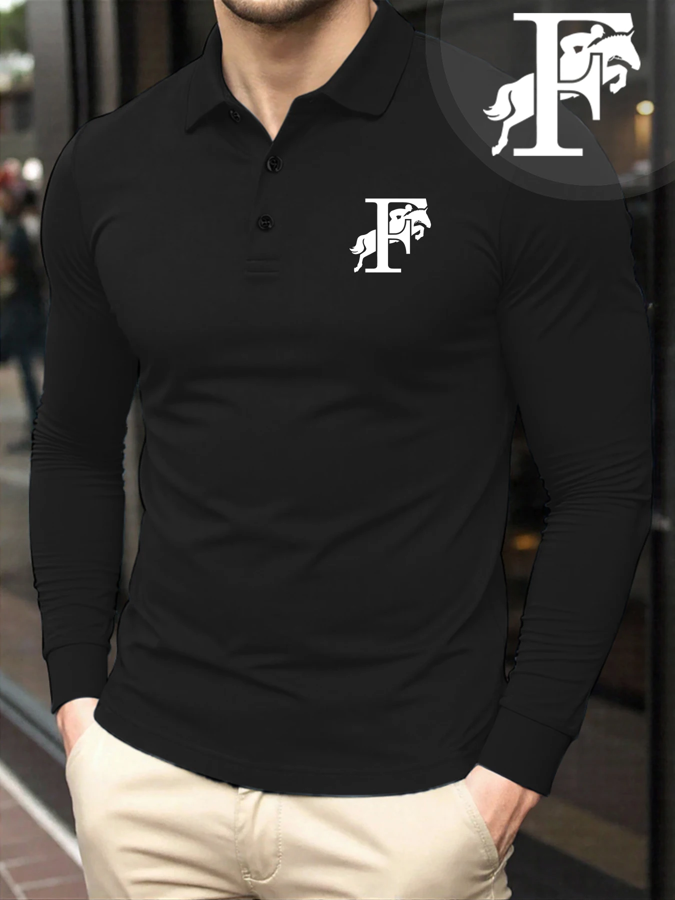 Рубашки поло с буквой F и прыгающим лошадью с принтом, мужские осенние мягкие футболки, универсальная удобная одежда, повседневный мужской топ
Рубашки поло с буквой F и прыгающим лошадью с принтом, мужские осенние мягкие футболки, универсальная удобная одежда, повседневный мужской топ