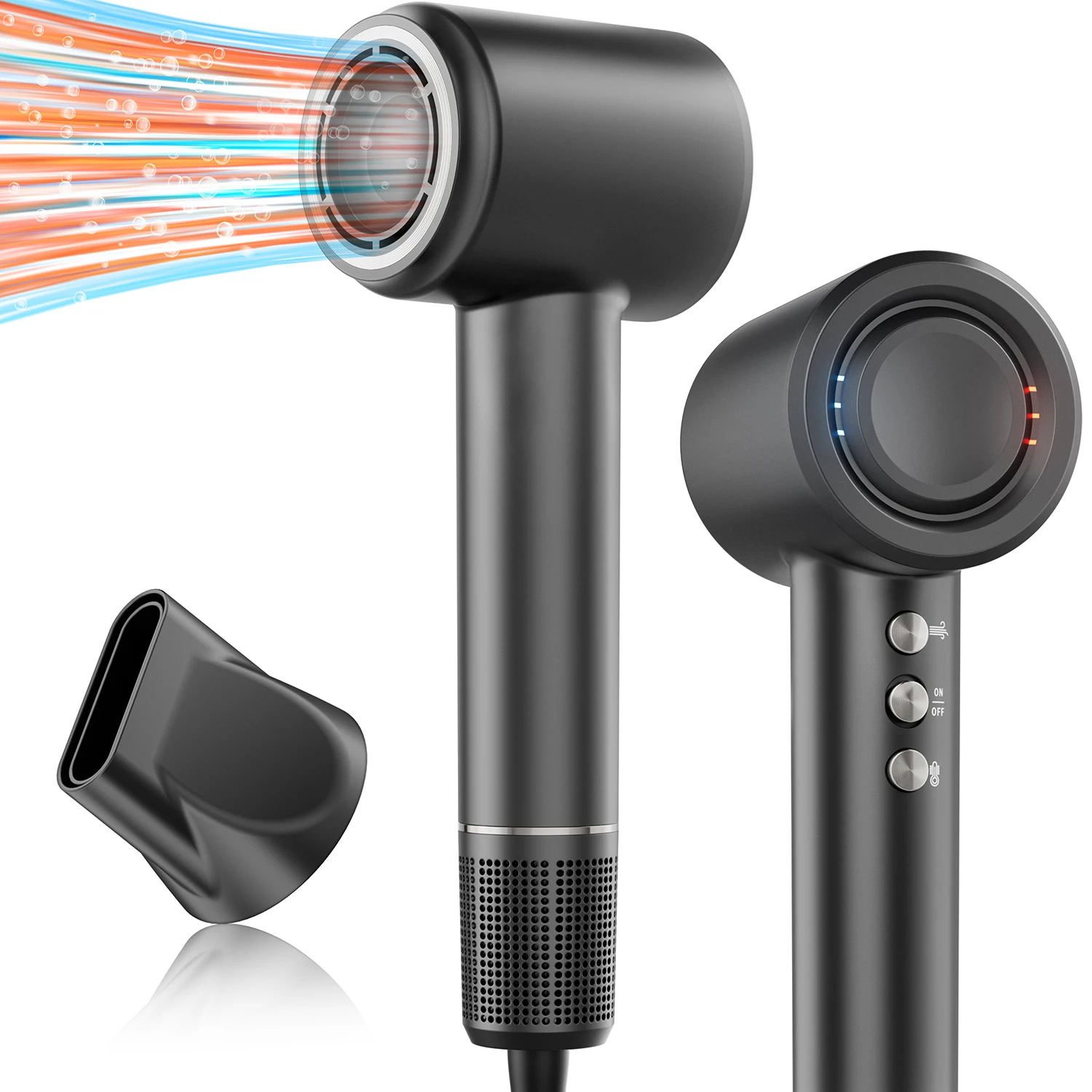 Professional High-Speed Hair Dryer, 200 Million Ionic Hairdryer, Fast-Drying Low Noise with Magnetic Nozzle, HD Display
Professional High-Speed Hair Dryer, 200 Million Ionic Hairdryer, Fast-Drying Low Noise with Magnetic Nozzle, HD Display