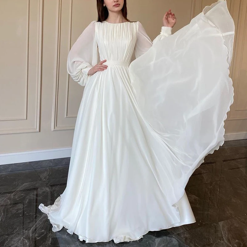 Elegant Lady Maxi Dress Luxury Solid Color Lantern Long Sleeve Banquet Dress Temperament O-neck High Waist Pleated Chiffon Dress
Elegant Lady Maxi Dress Luxury Solid Color Lantern Long Sleeve Banquet Dress Temperament O-neck High Waist Pleated Chiffon Dress