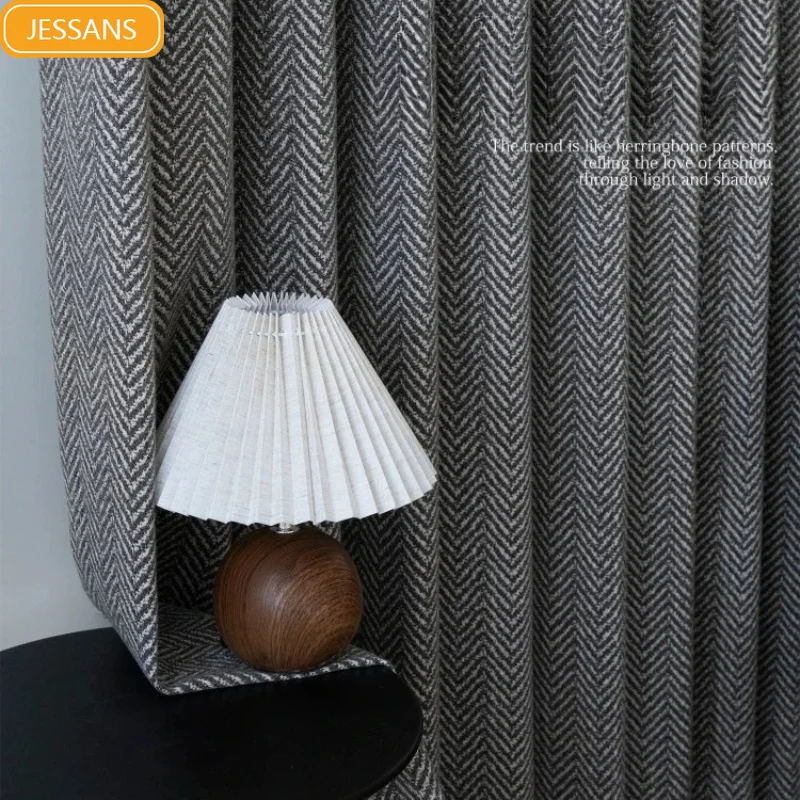 New Herringbone Black Gray Jacquard Thickened Chenille Curtains Customized Partition Curtains for Living Rooms and Bedrooms
New Herringbone Black Gray Jacquard Thickened Chenille Curtains Customized Partition Curtains for Living Rooms and Bedrooms