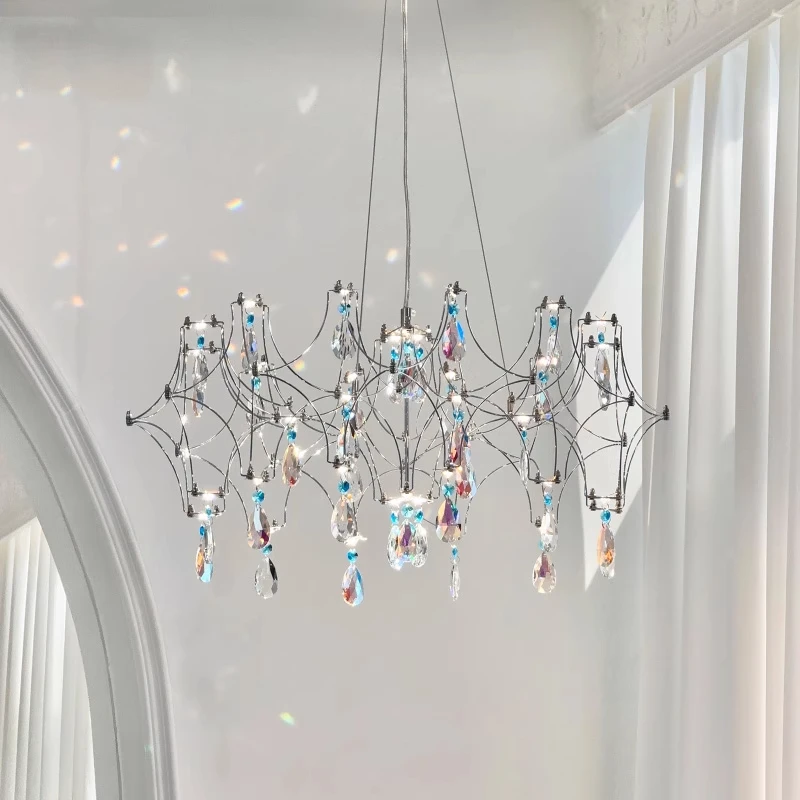 French Luxury Blue Crystal Led Chandeliers Art Design Living Dining Room Decor Pendant Lights Romantic Bedroom Atmosphere Lamp
French Luxury Blue Crystal Led Chandeliers Art Design Living Dining Room Decor Pendant Lights Romantic Bedroom Atmosphere Lamp