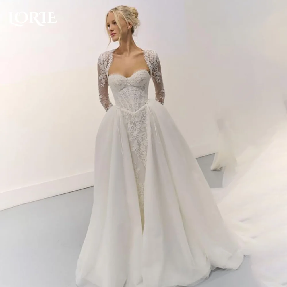 LORIE Lace Wedding Dresses Sweetheart Appliques Sweetheart A-Line Long Sleeve Customized Plus Bridal Party Gown Bride Dresses
LORIE Lace Wedding Dresses Sweetheart Appliques Sweetheart A-Line Long Sleeve Customized Plus Bridal Party Gown Bride Dresses