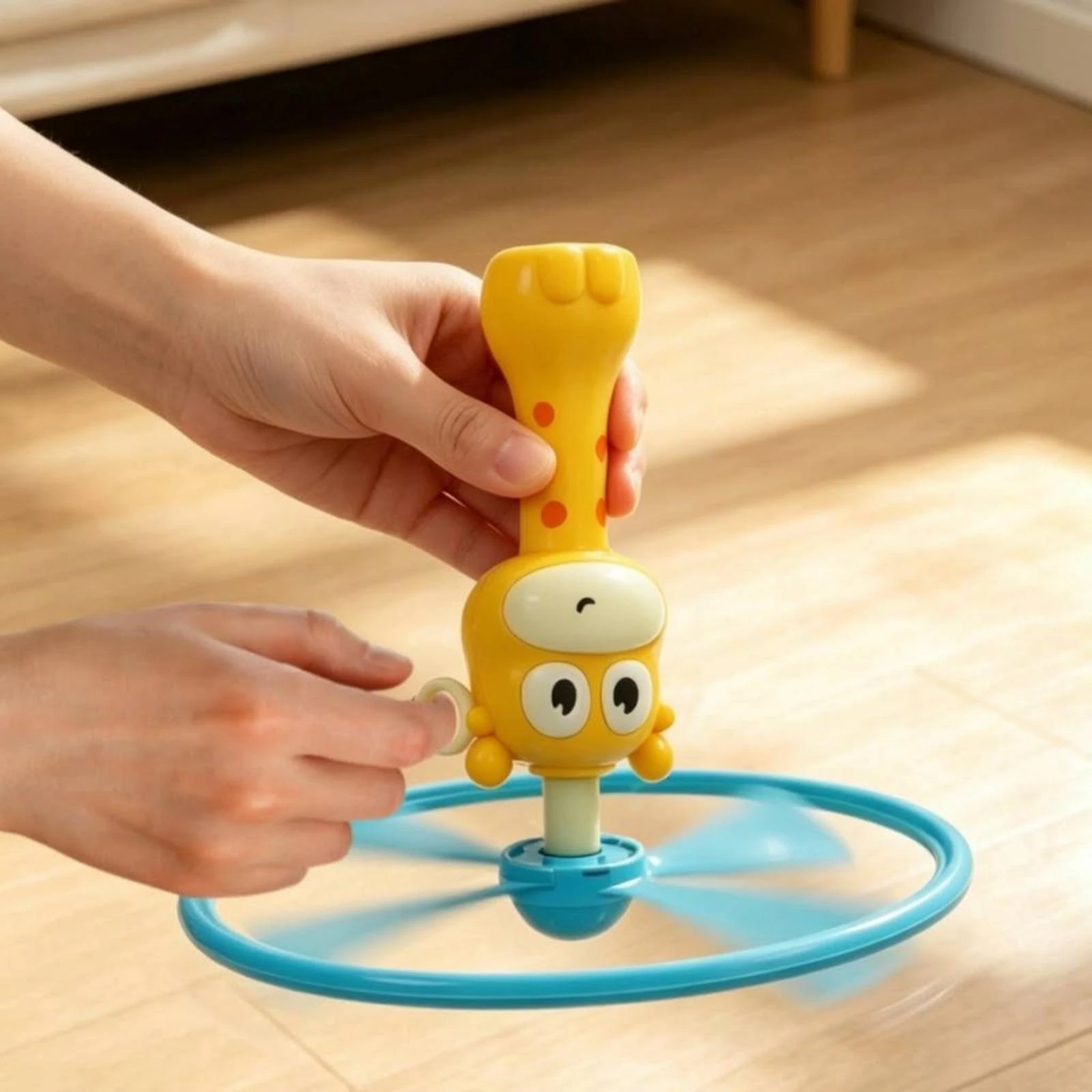 Giraffe Flying Toy Plastic Pull Cord Flyer Rotating Disc Launcher Yellow Flying Disc Launcher Toy Cartoon Eyes for Children
Giraffe Flying Toy Plastic Pull Cord Flyer Rotating Disc Launcher Yellow Flying Disc Launcher Toy Cartoon Eyes for Children
