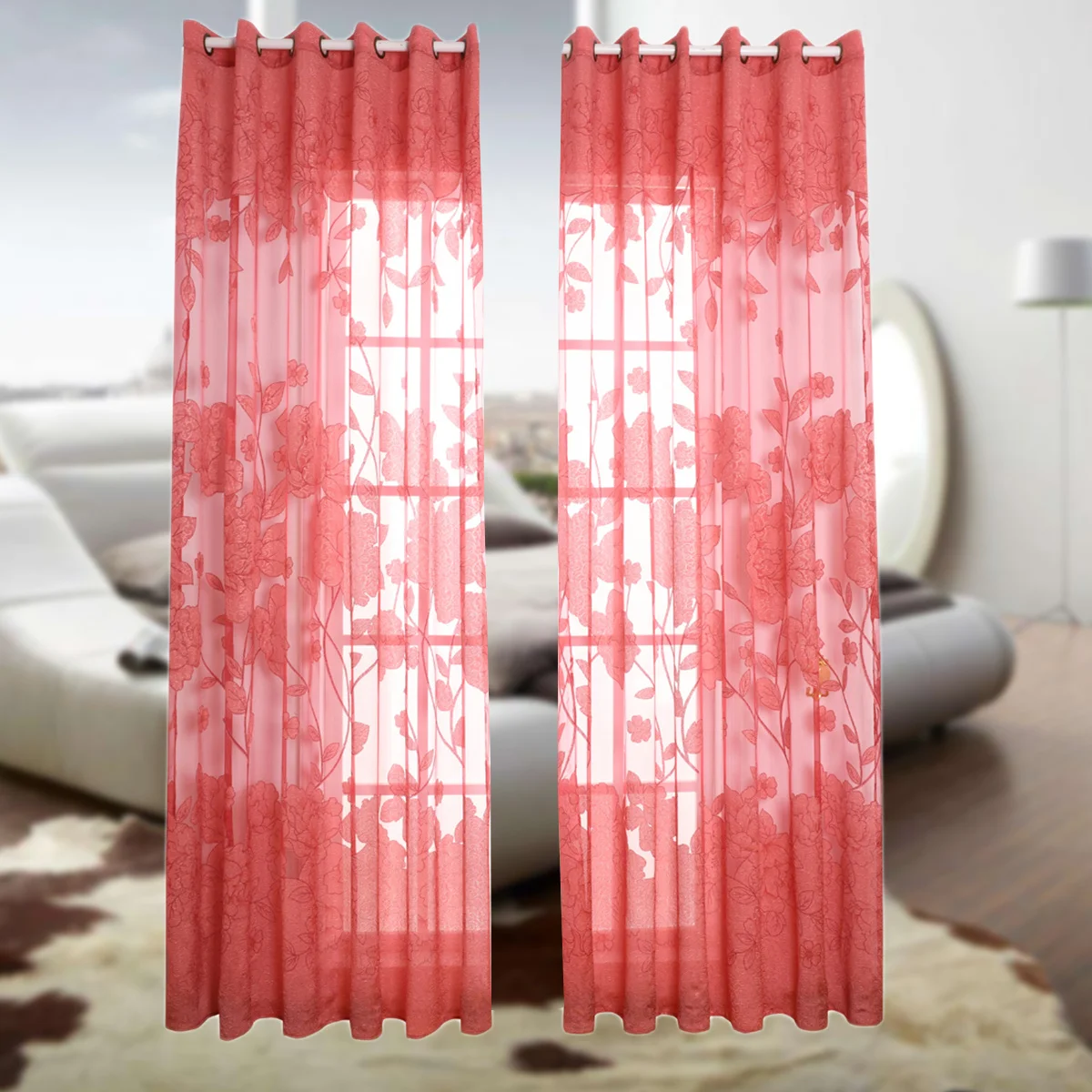 100x270cm Jacquard Curtain Premium Sheer Window Panel Flower Print Light Filtering Room Decor for Bedroom Bathroom Door Window
100x270cm Jacquard Curtain Premium Sheer Window Panel Flower Print Light Filtering Room Decor for Bedroom Bathroom Door Window
