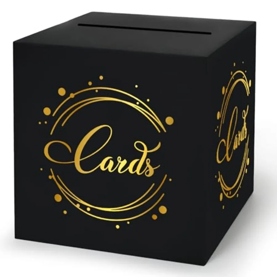 1 Pack Card Box for Party, 8.7" Black Gift Card Box Money Box for Birthday, Wedding, Baby Shower, Retirement, Anniversary, Brid
1 Pack Card Box for Party, 8.7" Black Gift Card Box Money Box for Birthday, Wedding, Baby Shower, Retirement, Anniversary, Brid