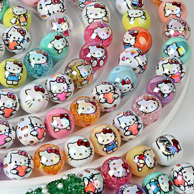 UV Plated Hello Kitty Round Beads Opening KT Cat Printed Beads Diy Bead Pen Mobile Phone Chain Key Chain Car Hanging 16mm
UV Plated Hello Kitty Round Beads Opening KT Cat Printed Beads Diy Bead Pen Mobile Phone Chain Key Chain Car Hanging 16mm