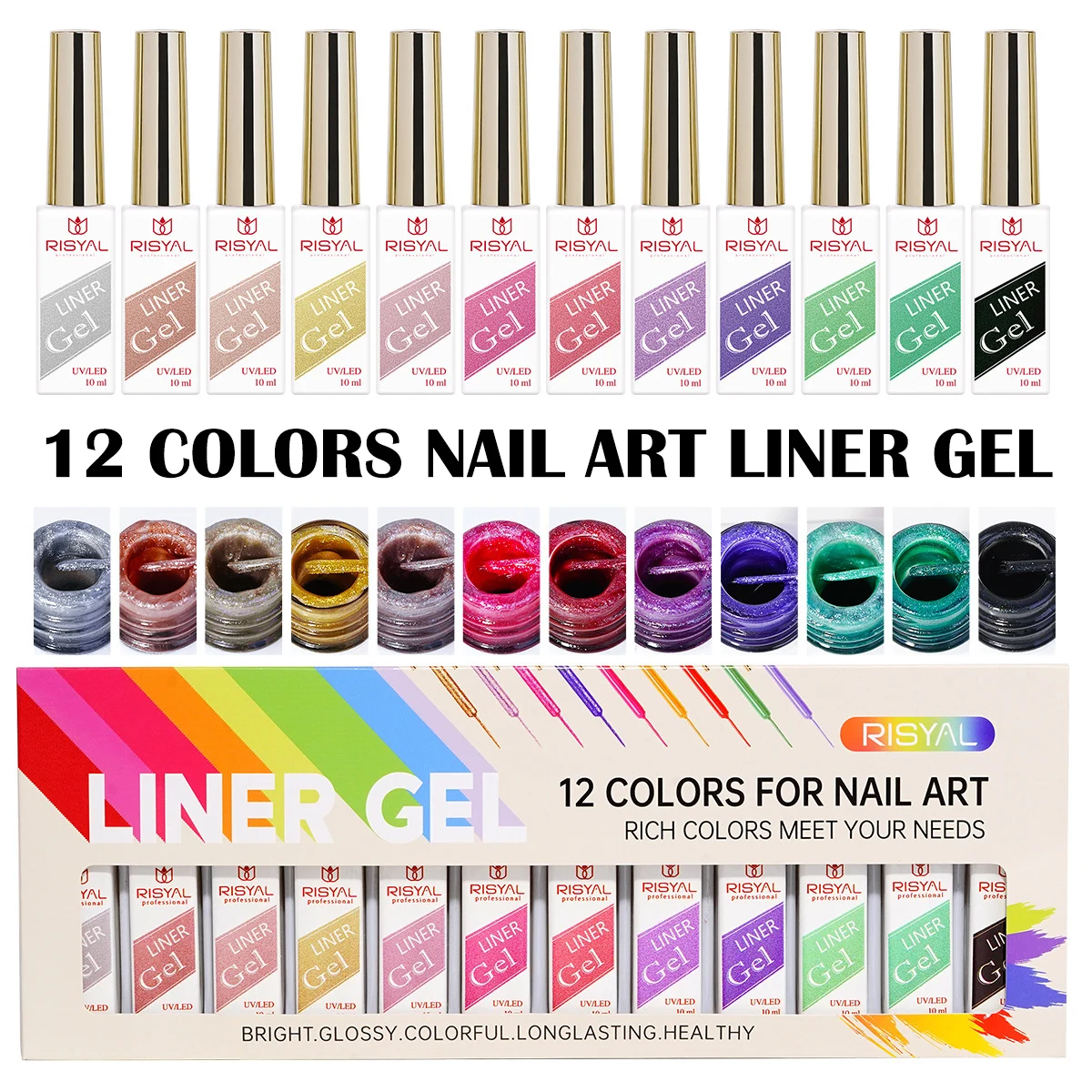 12 Colors/Set Gel Pull Liner Nail Polish Kit UV/LED Gel For DIY Hook Line Manicure Painting Gel Nail Art Supplies Brushed Design
12 Colors/Set Gel Pull Liner Nail Polish Kit UV/LED Gel For DIY Hook Line Manicure Painting Gel Nail Art Supplies Brushed Design
