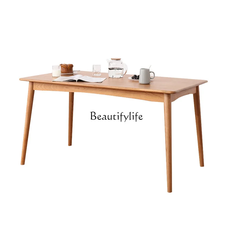 Nordic cherry wood all solid wood dining table modern simple Japanese log dining table
Nordic cherry wood all solid wood dining table modern simple Japanese log dining table