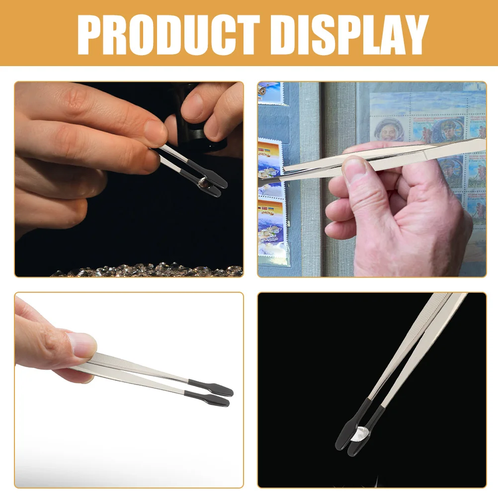 5Pcs Flat Tweezers for Stamp Collectors Multipurpose Stainless Steel Craft Tweezers Eyelash Applicator Jewelry Tools 
5Pcs Flat Tweezers for Stamp Collectors Multipurpose Stainless Steel Craft Tweezers Eyelash Applicator Jewelry Tools