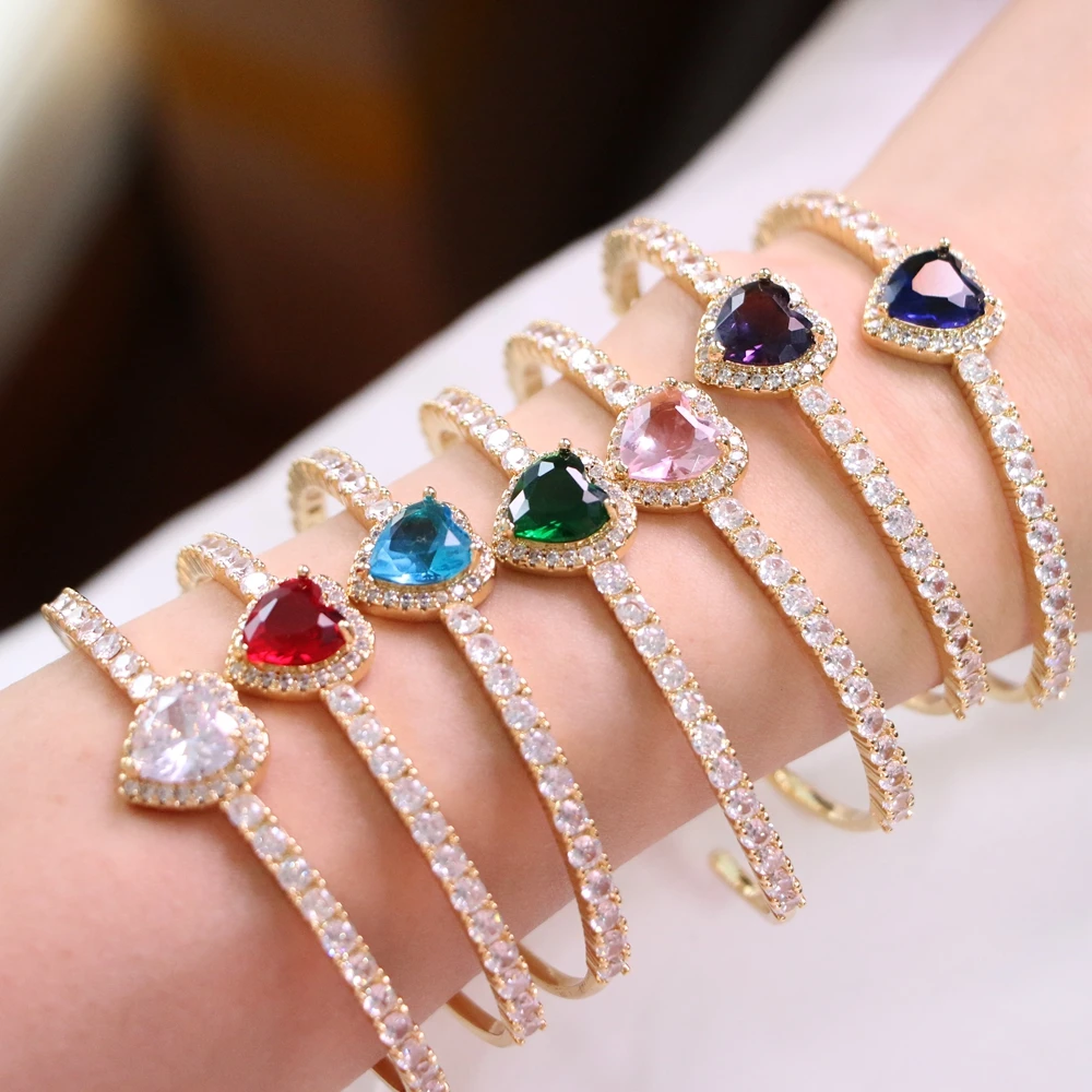 3PCS, Simple Gold Color Open Bangles for Women Pave Zircon Heart Shape Brass Bracelet Luxury Jewelry Accessories
3PCS, Simple Gold Color Open Bangles for Women Pave Zircon Heart Shape Brass Bracelet Luxury Jewelry Accessories