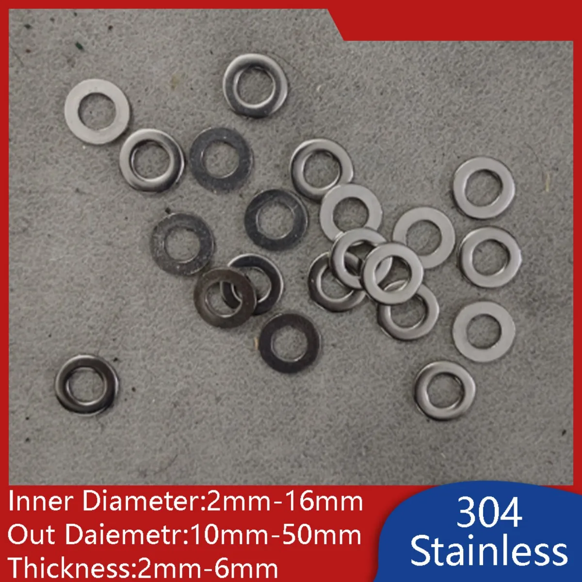 304 Stainless Steel Thickened Washer 2mm-6mm Thickness Round Gasket Screw Spacer Flat Rings 2mm-16mm Inner Diameter
304 Stainless Steel Thickened Washer 2mm-6mm Thickness Round Gasket Screw Spacer Flat Rings 2mm-16mm Inner Diameter
