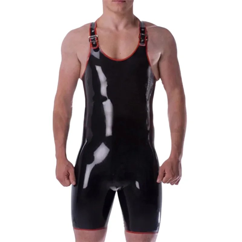 Men Handmade Black Latex Uniform Sleeveless Adjust Buckle Shorts Catsuit Fetish No Zipper Customize Size Color Vert Suit Leotard
Men Handmade Black Latex Uniform Sleeveless Adjust Buckle Shorts Catsuit Fetish No Zipper Customize Size Color Vert Suit Leotard