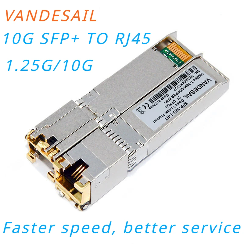 VANDESAIL SFP+ module RJ45 Switch gbic 10G connector SFP Copper RJ45 SFP module Gigabit Ethernet port
VANDESAIL SFP+ module RJ45 Switch gbic 10G connector SFP Copper RJ45 SFP module Gigabit Ethernet port