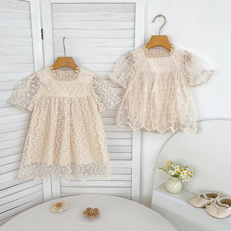 Baby Romper Summer Outfit Princess Dress One-Year-Old Formal Dress Lace Jumpsuit Sister Matching Outfit Girl's Dress
Baby Romper Summer Outfit Princess Dress One-Year-Old Formal Dress Lace Jumpsuit Sister Matching Outfit Girl's Dress