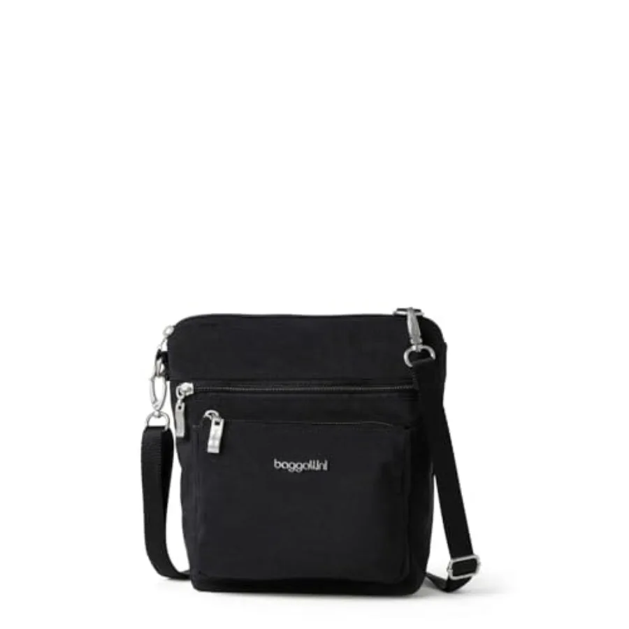 Modern Pocket Crossbody Bag for Women: Lightweight Water-Resistant Nylon in Black with RFID Protection, Ideal for Daily Commute
Modern Pocket Crossbody Bag for Women: Lightweight Water-Resistant Nylon in Black with RFID Protection, Ideal for Daily Commute
