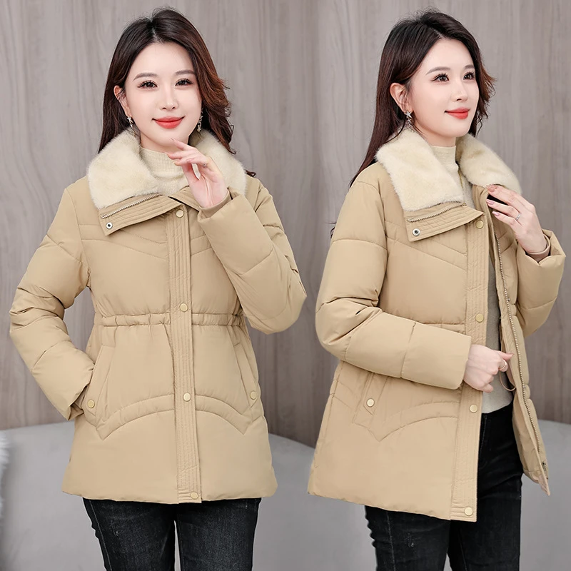 Winter Spliced Mink Hair Lapel Cotton Padded Jackets Slim Casual Down Coats Mid Length Outwear Thick Warm Parka Coats 2025 New
Winter Spliced Mink Hair Lapel Cotton Padded Jackets Slim Casual Down Coats Mid Length Outwear Thick Warm Parka Coats 2025 New
